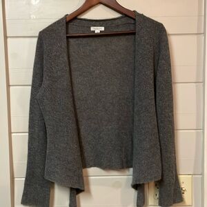 Garnet Hill Cashmere Open Tie Front Sweater Size S.